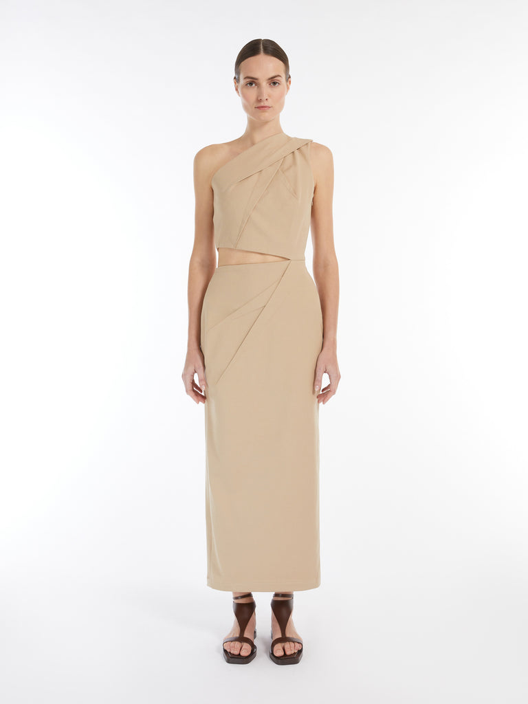 max mara close-fitting cotton twill dress