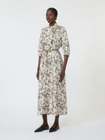 Printed Silk Dress for Women - Stone - Max Mara UAE