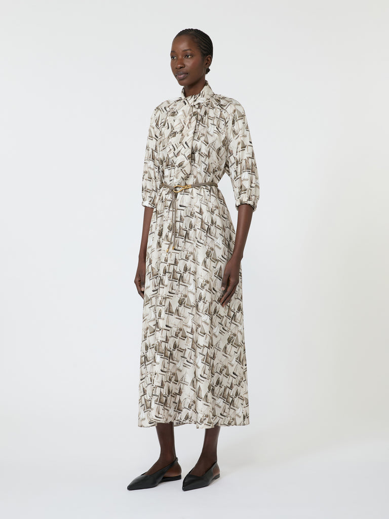 max mara printed silk dress