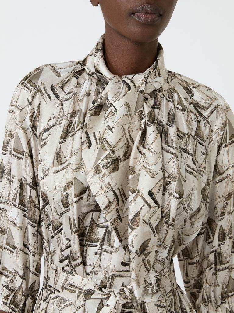 max mara printed silk dress