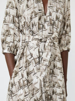 Printed Silk Dress for Women - Stone - Max Mara UAE