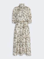 Printed Silk Dress for Women - Stone - Max Mara UAE