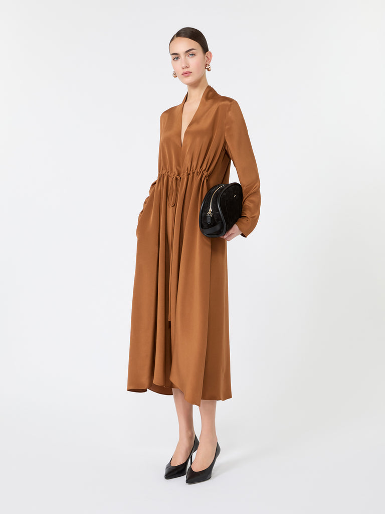 max mara long silk crepe de chine dress