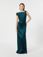 max mara long stretch satin dress for women