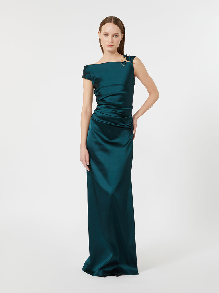 max mara long stretch satin dress