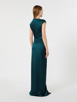 max mara long stretch satin dress for women