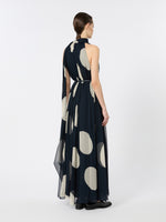 max mara polka dot-patterned long silk dress for women