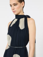 max mara polka dot-patterned long silk dress for women