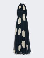 max mara polka dot-patterned long silk dress for women