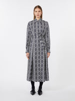Printed Twill Shirt Dress for Women - White Blue - Max Mara UAE