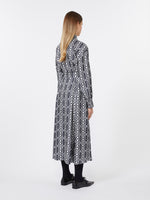 Printed Twill Shirt Dress for Women - White Blue - Max Mara UAE