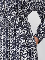 Printed Twill Shirt Dress for Women - White Blue - Max Mara UAE