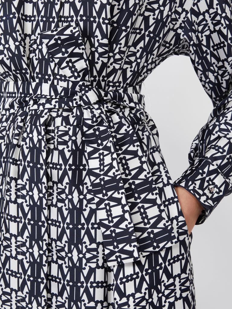 max mara printed twill shirt dress