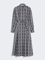 Printed Twill Shirt Dress for Women - White Blue - Max Mara UAE