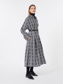 Printed Twill Shirt Dress for Women - White Blue - Max Mara UAE