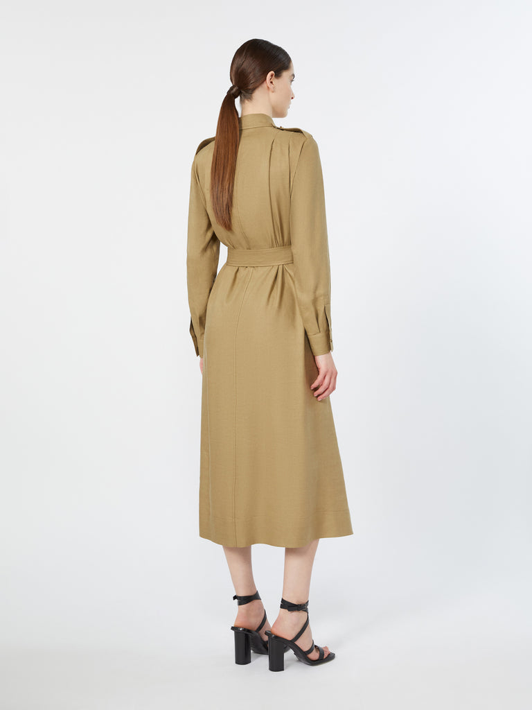 max mara linen and silk shirt dress