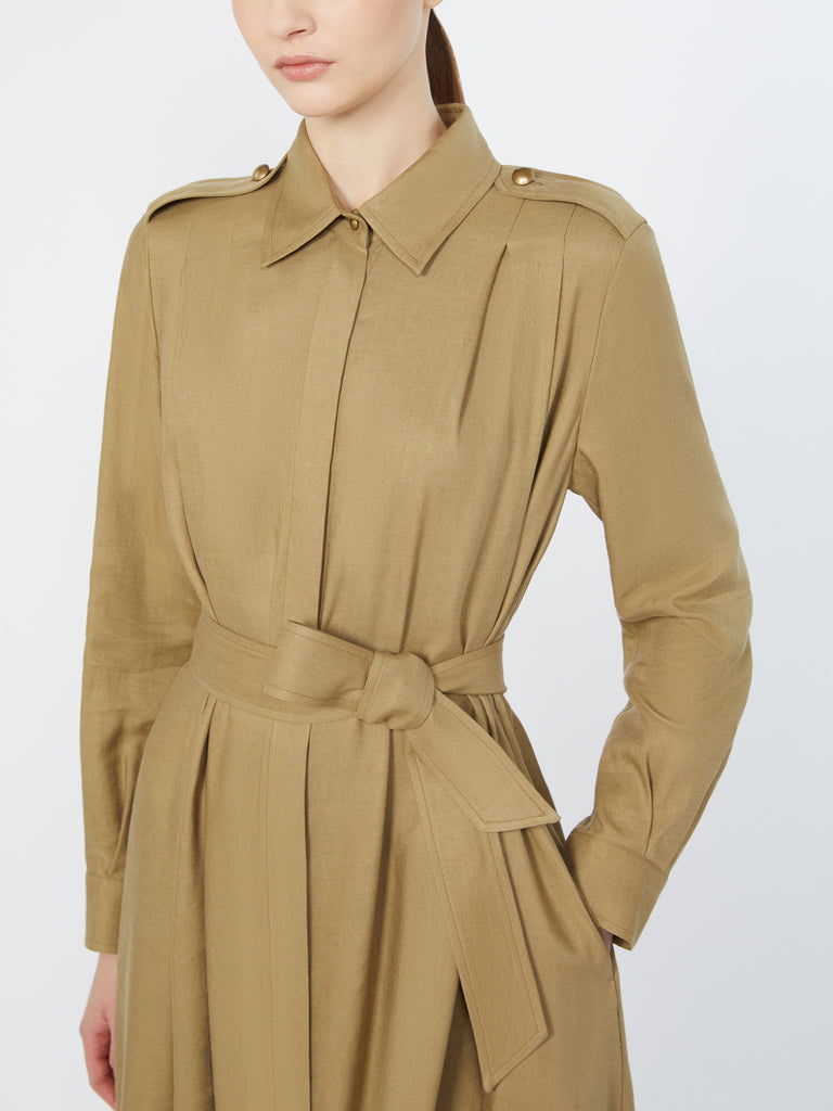 max mara linen and silk shirt dress