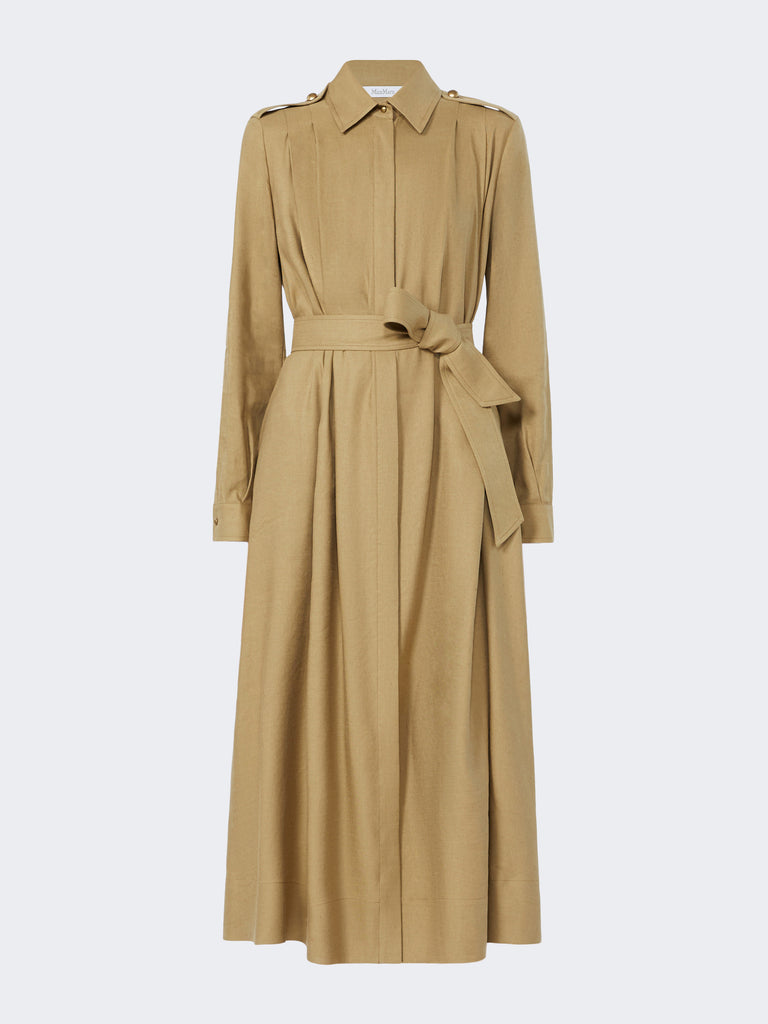 max mara linen and silk shirt dress