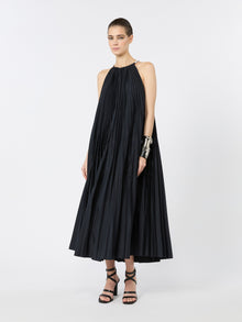 Sleeveless Plissé-Pleated Taffeta Dress for Women - Ultramarine - Max Mara UAE