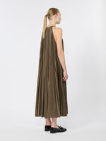 max mara sleeveless plissé-pleated taffeta dress for women