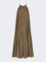 max mara sleeveless plissé-pleated taffeta dress for women