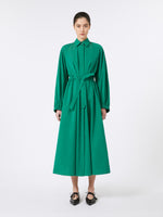 Long taffeta shirt dress - Emerald