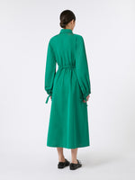 Long taffeta shirt dress - Emerald