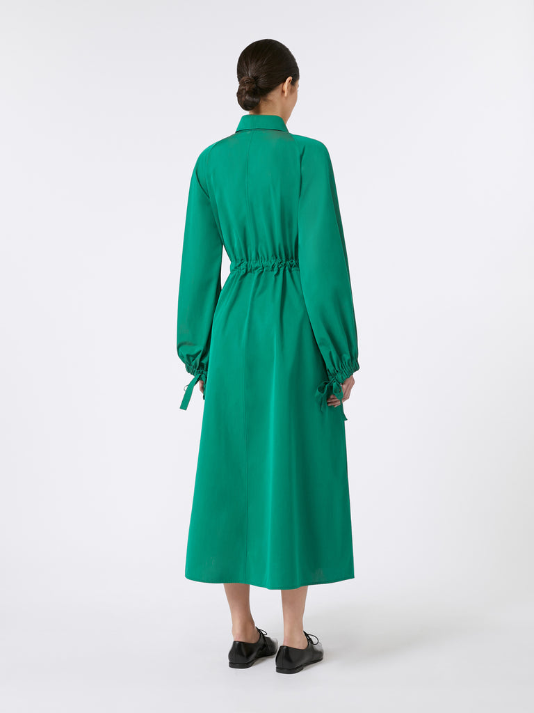 Long taffeta shirt dress - Emerald