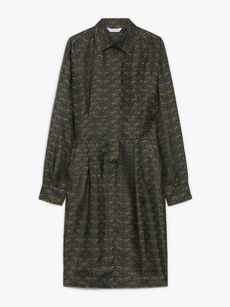 max mara printed silk shirt dress