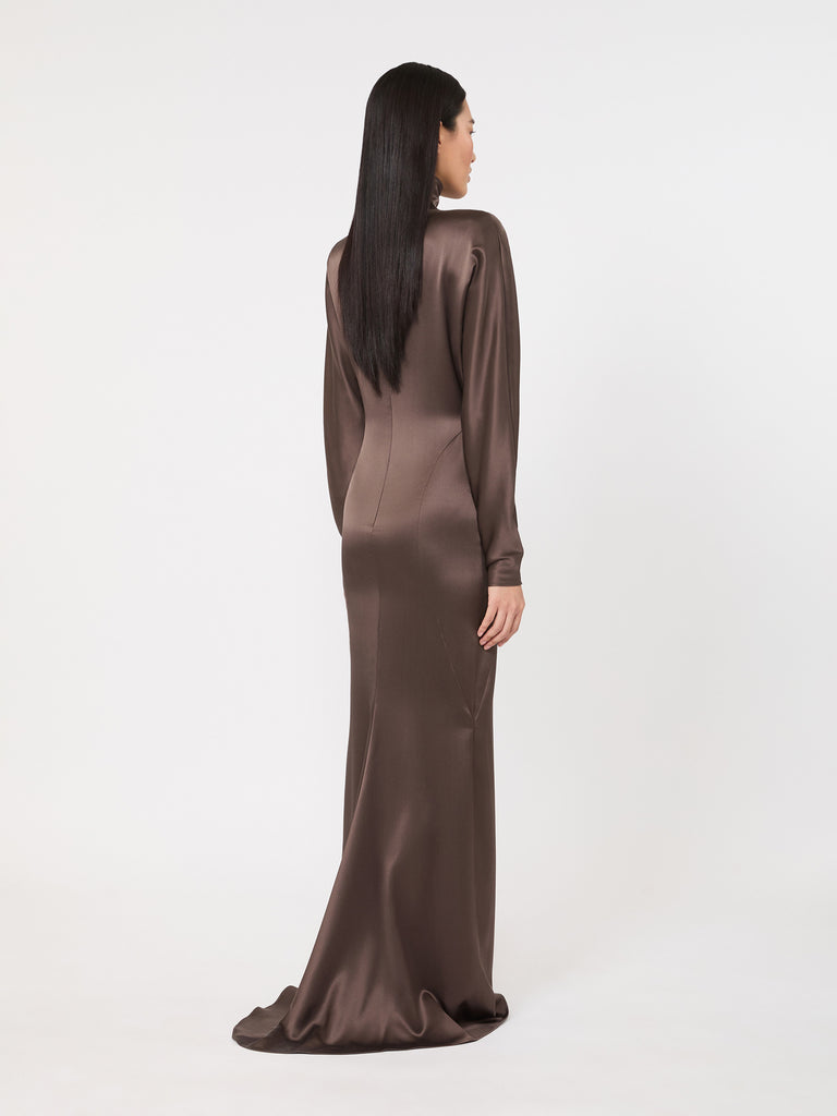 max mara long silk-satin dress