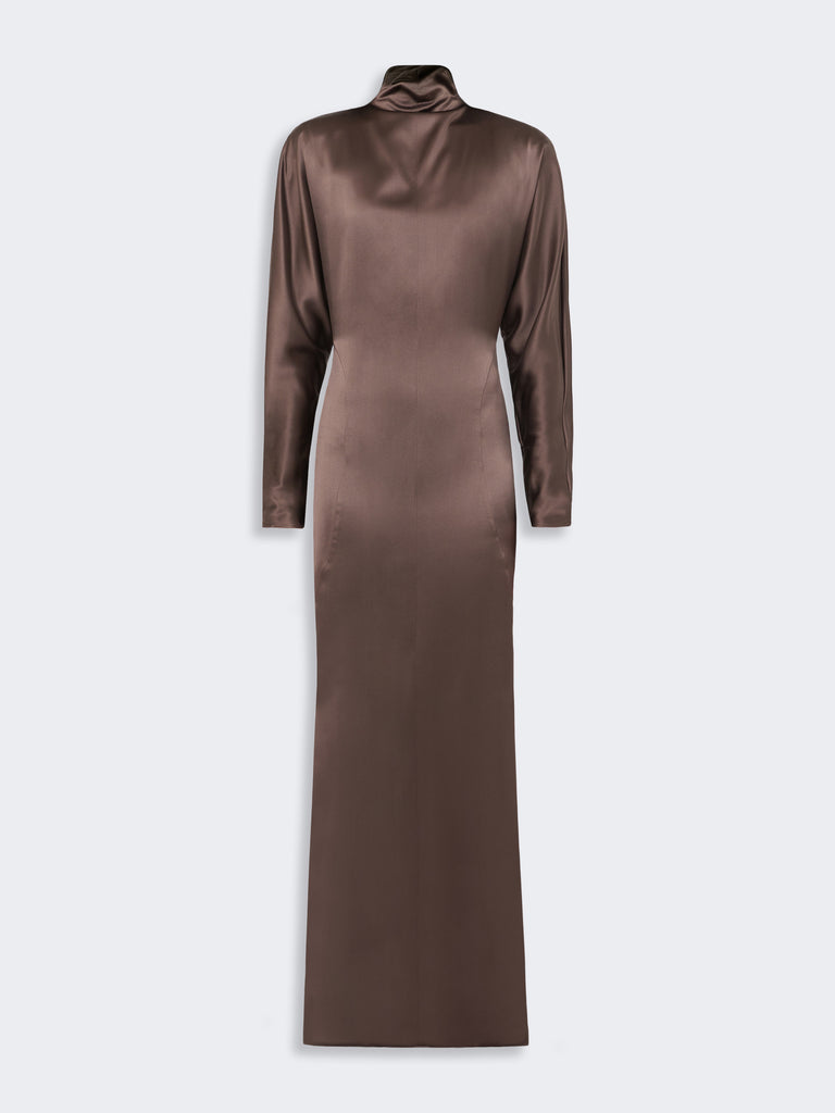 max mara long silk-satin dress