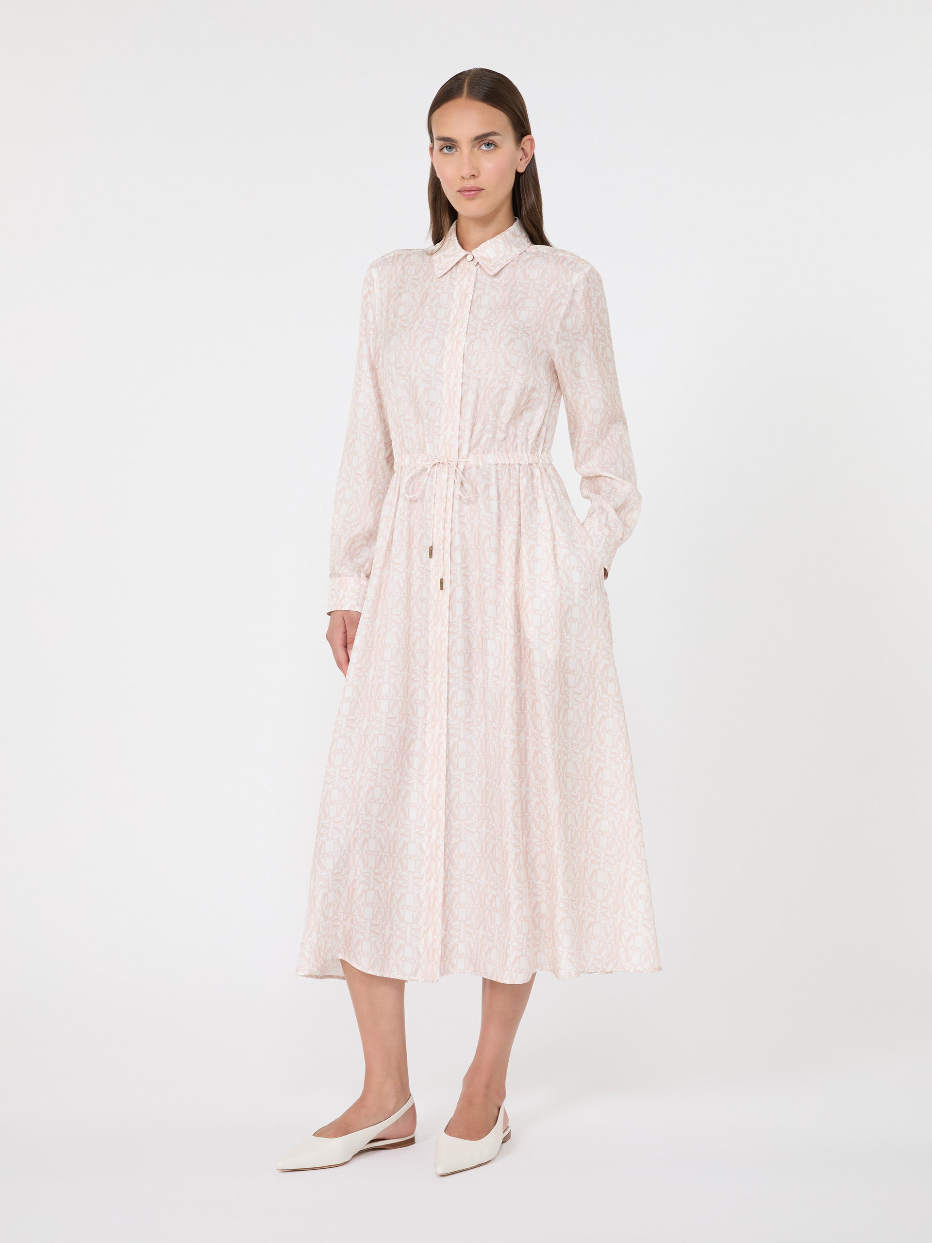 max mara long printed silk shirt dress for women