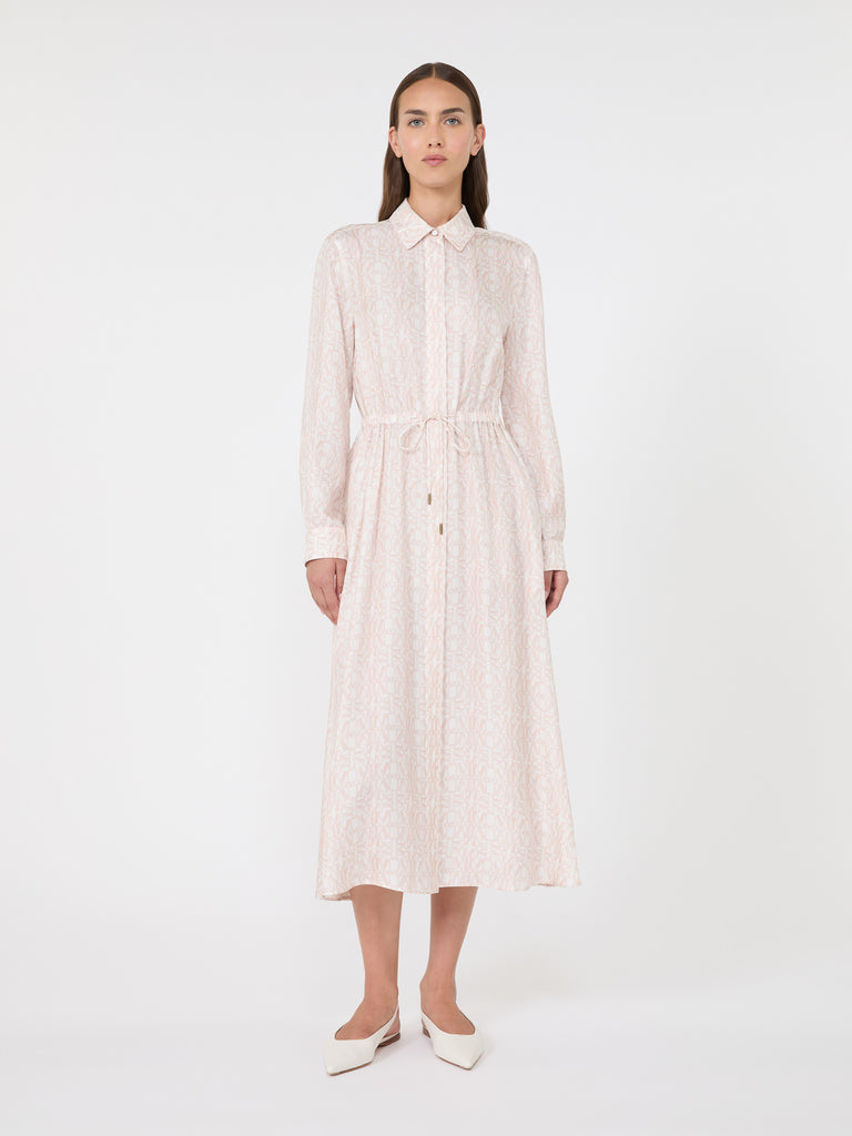 max mara long printed silk shirt dress