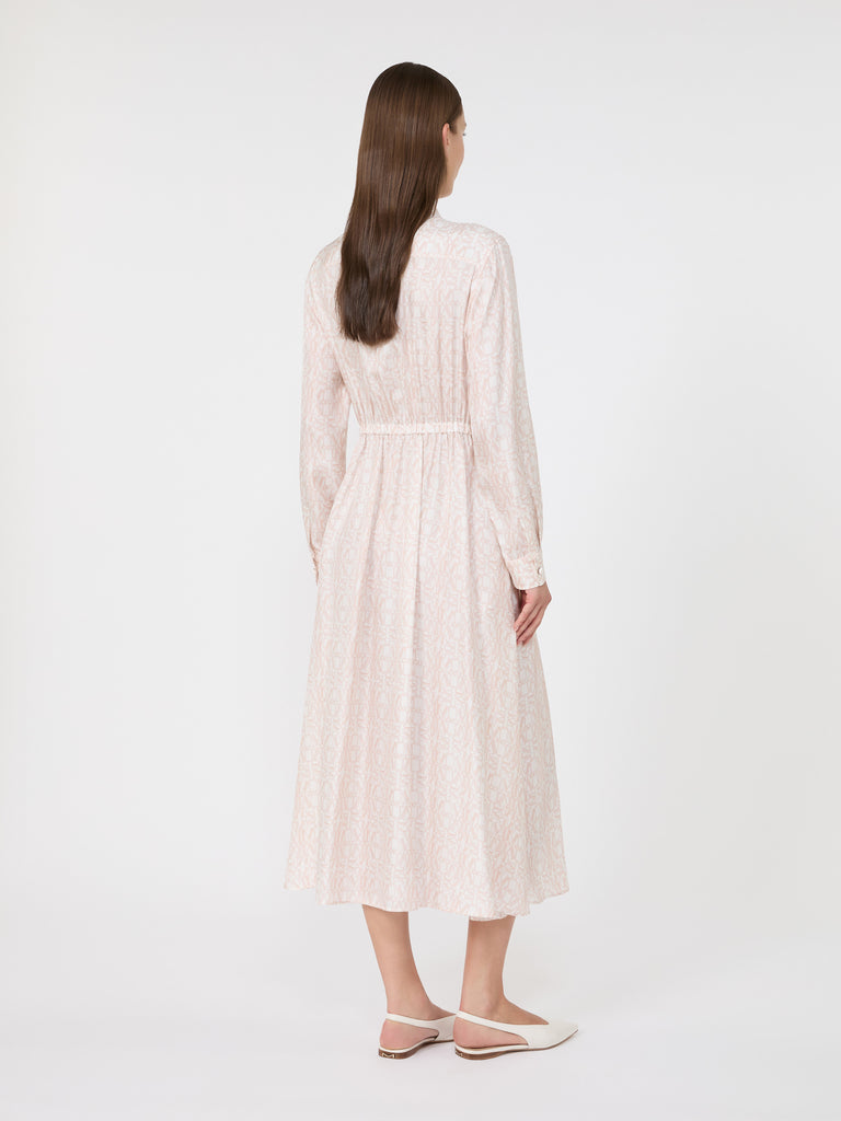 max mara long printed silk shirt dress
