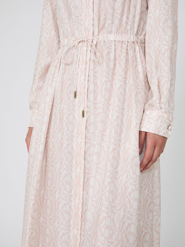 max mara long printed silk shirt dress