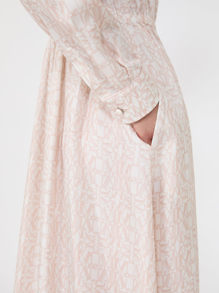 max mara long printed silk shirt dress