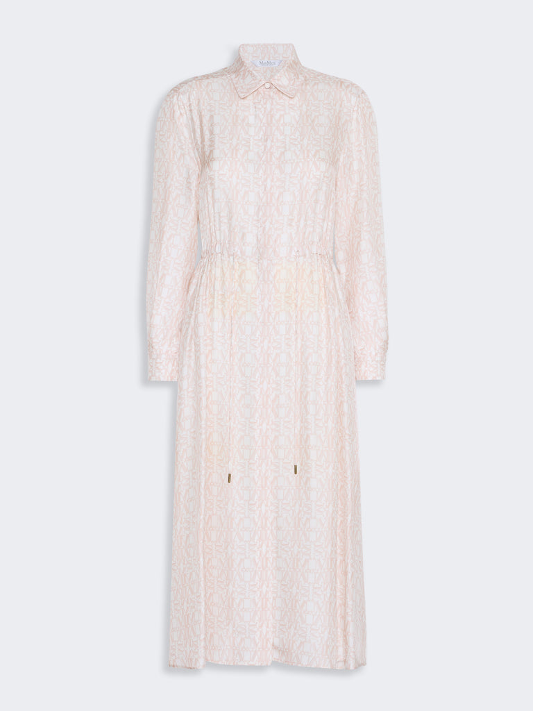 max mara long printed silk shirt dress
