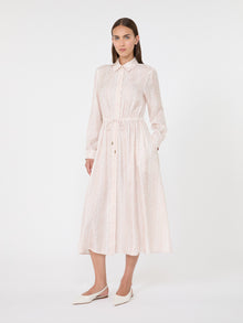Long Printed Silk Shirt Dress for Women - Powder - Max Mara UAE