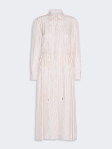 Long Printed Silk Shirt Dress for Women - Powder - Max Mara UAE