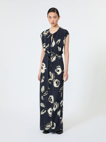 max mara long printed crepe de chine dress for women