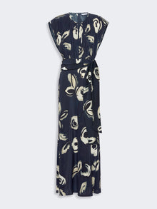 max mara long printed crepe de chine dress for women