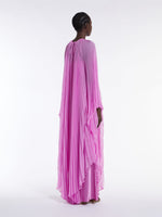 Pleated chiffon kaftan dress