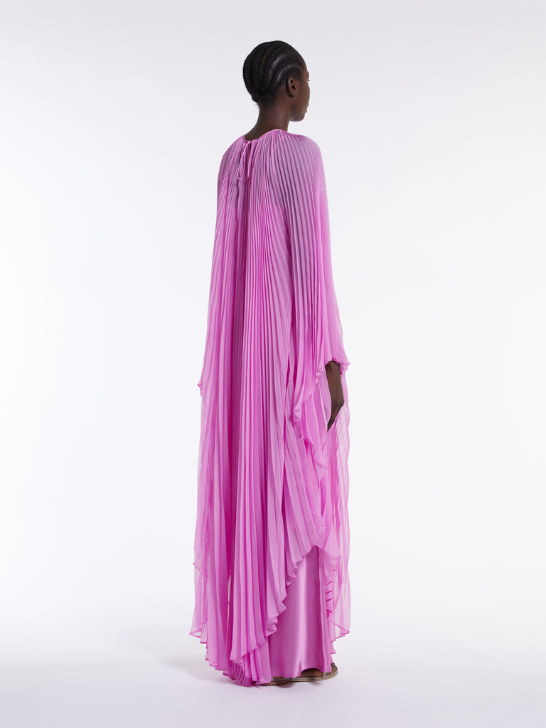 Pleated chiffon kaftan dress