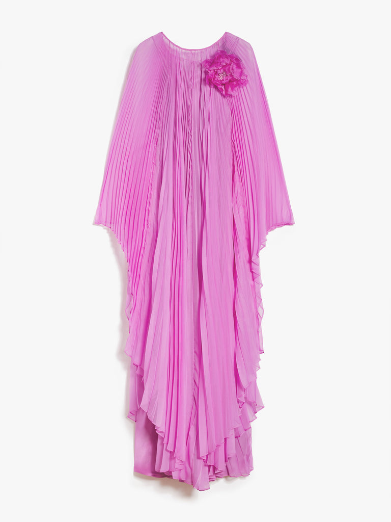 Pleated chiffon kaftan dress