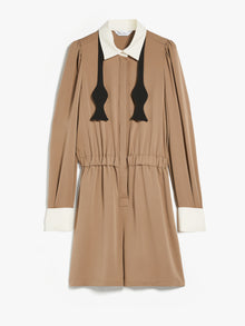 Short jumpsuit in silk charmeuse