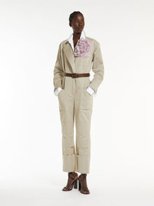 Stretch cotton workwear jumpsuit