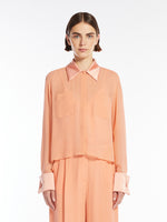 Silk Georgette Shirt for Women - Rose Gold - Max Mara UAE