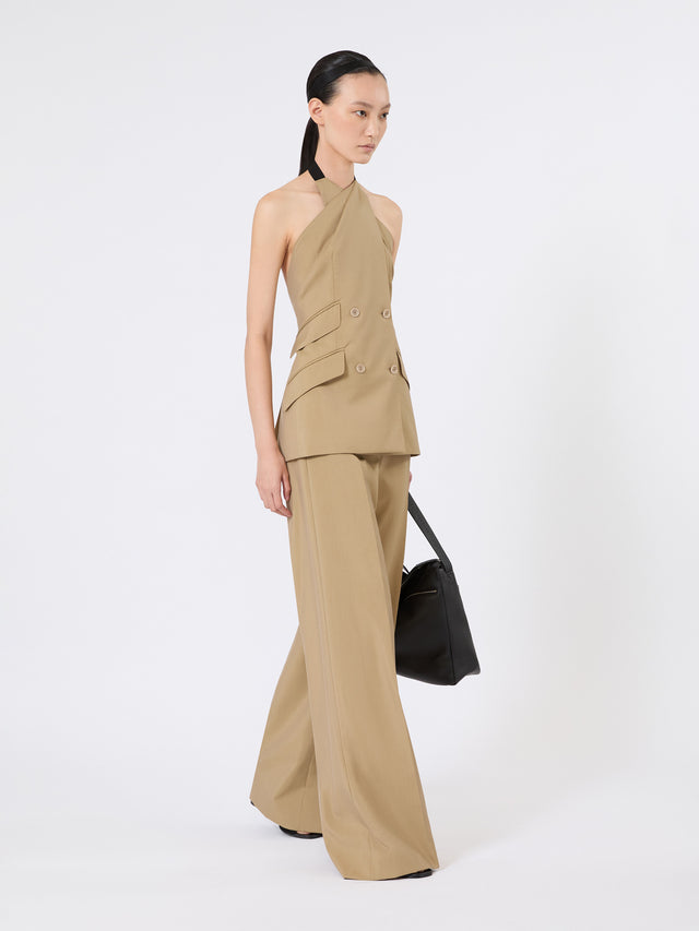 max mara wool and silk poplin sleeveless jacket for women