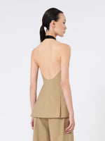 max mara wool and silk poplin sleeveless jacket for women