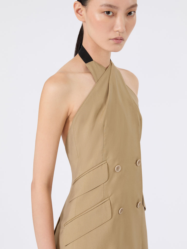 max mara wool and silk poplin sleeveless jacket